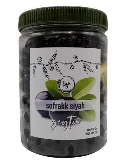 Manisa Akhisar Yöresinden Salamura Edilmiş Sofralık Siyah Zeytin 650 Gr.