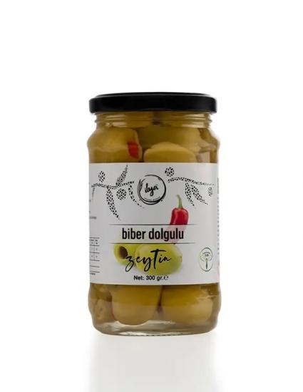 Biber Dolgulu Yeşil Zeytin 300 Gr