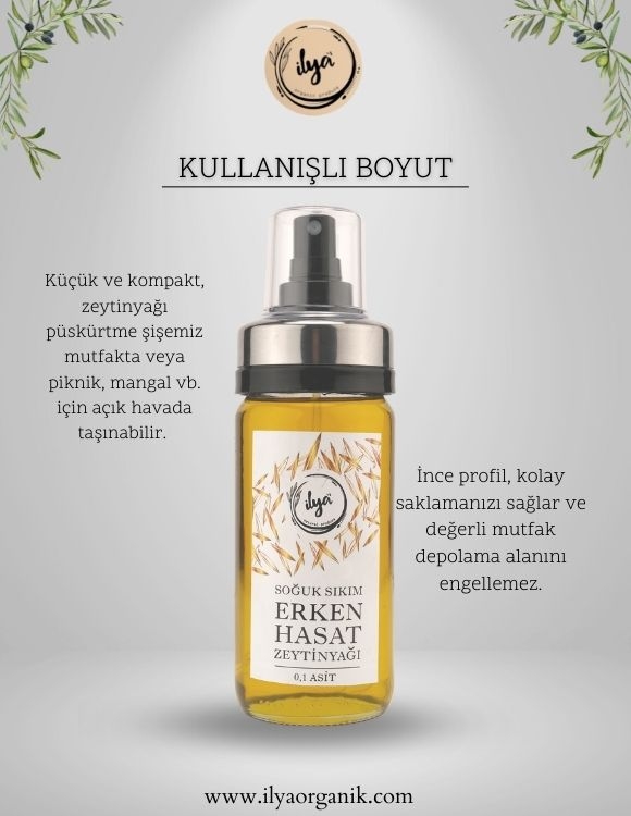 İlya%20Organik%20Zeytinyağı%20Soğuk%20Sıkım%20Erken%20Hasat%200,1%20Asit%20200%20Ml%20Özel%20Üretim%20Çok%20Amaçlı Sprey Şişe